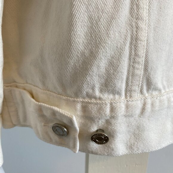Women's White Cotton Jean Jacket Never Worn - Picture 5 of 8